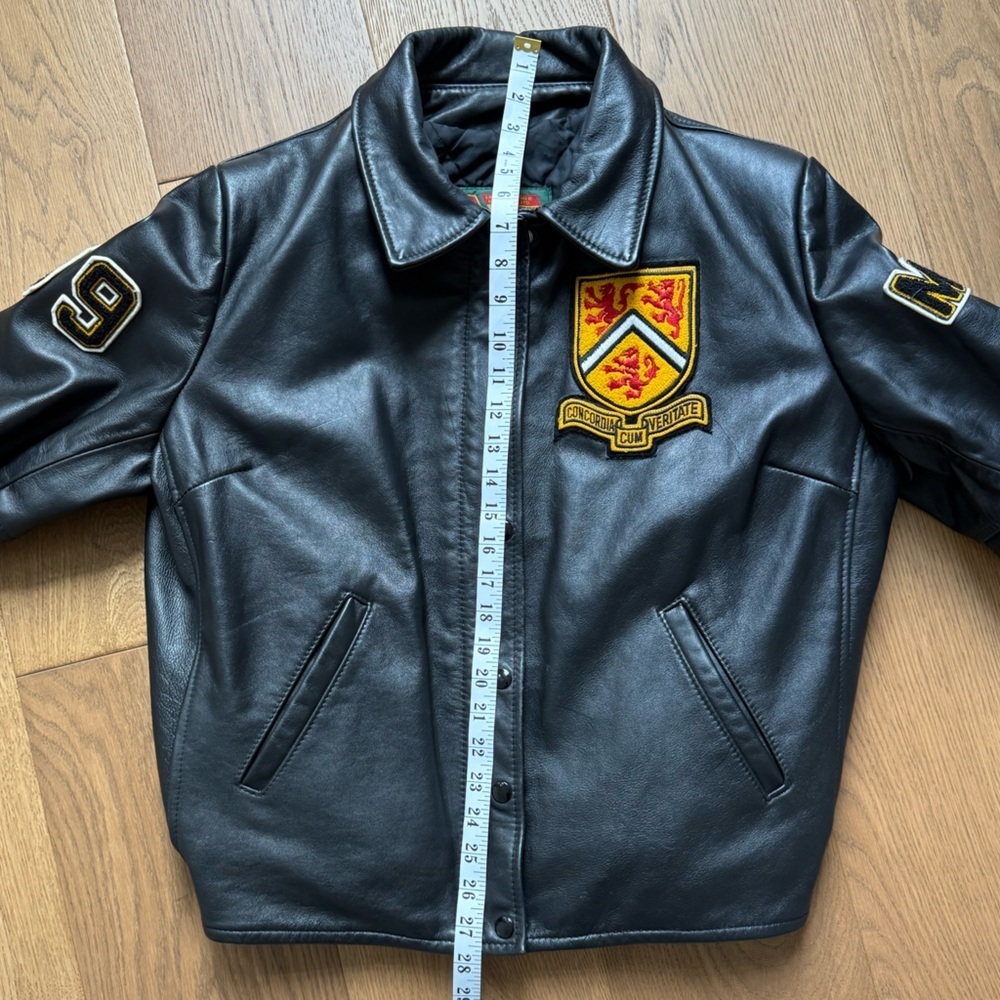 University of Waterloo 1999 Vintage Letterman Ladies Jacket - Black Leather - M - Picture 12 of 12